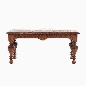 Small Dutch Neo-Renaissance Style Oak Bench or Side Table, 1920s