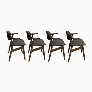 Cowhorn Dining Chairs from Tijsseling Nijkerk, 1950s, Set of 4