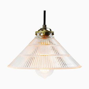 Lampada a sospensione Holophane vintage industriale