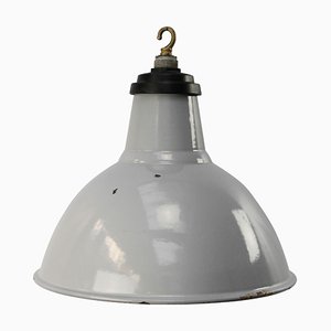 Lampada a sospensione vintage industriale grigia