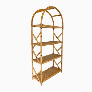 Vintage Bamboo Bookcase, 1970s