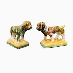 Cani in ceramica smaltata di Sargadelos, set di 2