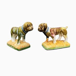 Ceramic Glazed Dogs from Sargadelos, Set of 2