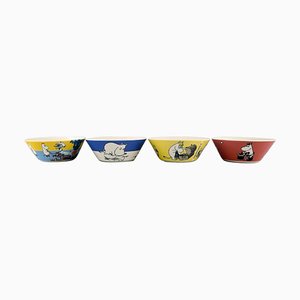 Bols en Porcelaine avec Motifs Moomin de Arabia, Finlande, Set de 4