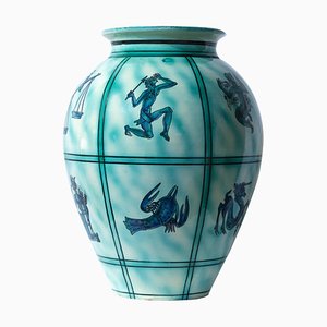 Italienische Vintage Deruta Keramik Vase, 1930er