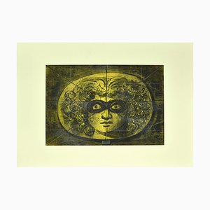 Eugene Berman, Medusa Mask, 1972, Black China Ink, Pencil and Watercolor Drawing