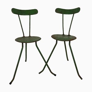 Handgefertigte ungarische Stühle aus Metall, 1950er, 2er Set