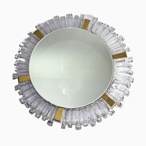 Beleuchteter Spiegel mit Rahmen aus Kristallglas von Stölzle, 1960er
