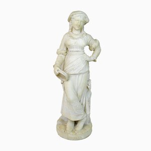 Marble Sculpture of a Young Woman, 19th-Century