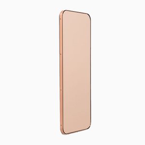 Quadris™ Rectangular Rose Gold Contemporary Mirror with A Copper Frame by Alguacil & Perkoff Ltd