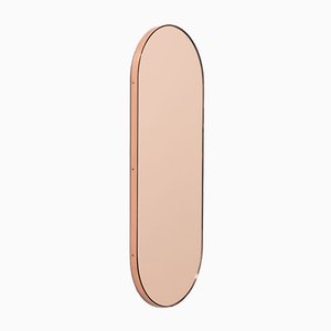 Capsula™ Capsule Shaped Rose Gold Contemporary Mirror with A Copper Frame by Alguacil & Perkoff Ltd