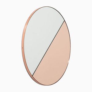 Orbis Dualis™ Rose Gold & Silver Mixed Tint Round Large Mirror with Copper Frame by Alguacil & Perkoff Ltd