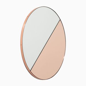 Orbis Dualis™ Rose Gold & Silver Mixed Tint Round Medium Mirror with Copper Frame by Alguacil & Perkoff Ltd