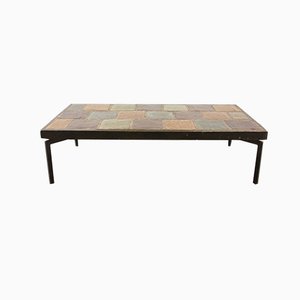 Mid-Century Modernist Rectangular Coffee Table With Ceramic Tile Top