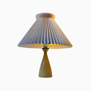 Honey Yellow Cased Glass Table Lamp by Jacob E. Bang for Kastrup, 1950s