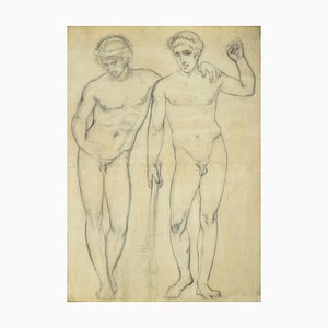 Figures, Original Pencil Drawing, 20th Century