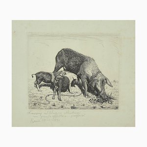The Sow and Her Calves Etching, 1931
