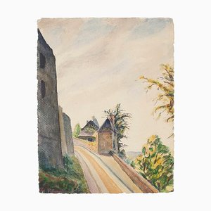 Landschafts-Aquarell von Roland Brudieeux