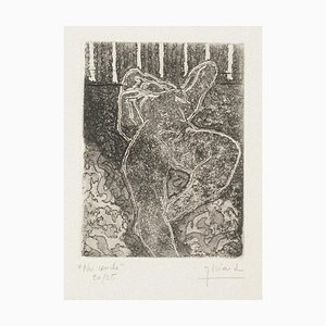 Lehnender Akt Original Radierung auf Papier