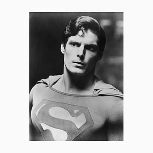 Affiche Christopher Reeve Superman d'Archivage Pigmentée Encadrée en Blanc de Galerie Prints