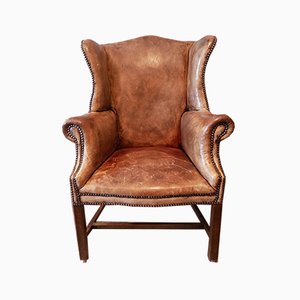 Leather Wing Chair, 1920s