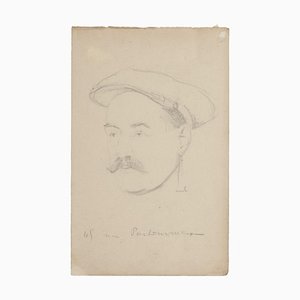 Bernard Millerent Portrait Original Zeichnung in Bleistift