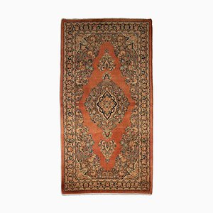 Floral Rusty Red Sarough Rug with Border and Medallion, 1930s