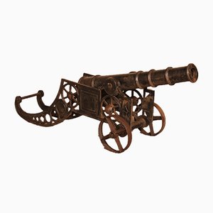 Late 19th Century Decorative English Cast Iron Cannon