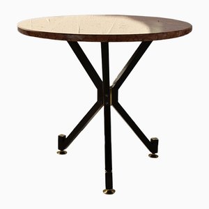 Table d'Appoint Mid-Century en Laiton et Marbre