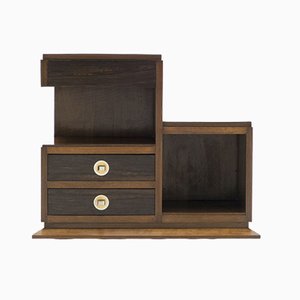 Art Deco Rosewood and Brass Sewing Cabinet, 1940s