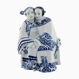 Porcelain Figurine Asian Couple by Vicken von Post-Börjesson for Rörstrand, 1930s