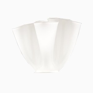 Weiße Glas Cartoccio Vase von Pietro Chiesa für Fontana Arte, 1970er