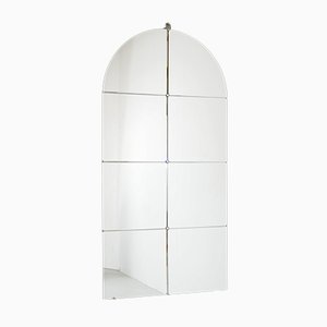 Mid-Century Arched-Top 8-Sectioned Frameless Mirror, 1960