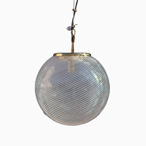 Ball Deckenlampe aus Messing & Muranoglas von VeArt, 1970er