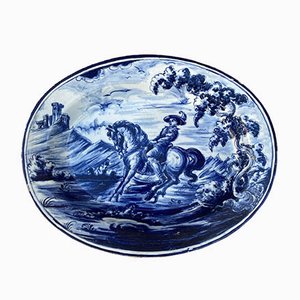 Ovaler Mid-Century Keramik Teller, 1960er