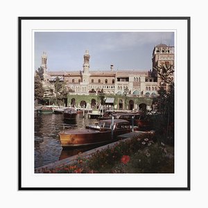 Boats Before the Excelsior Oversize C Print Framed in Black by Slim Aarons