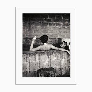 Steve Mcqueen Hot Tub Framed in White by John Dominis