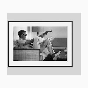 Steve Mcqueen Takes Aim Framed in Black by John Dominis