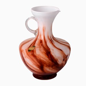 Large Marbled Glass Vase from Opaline Florence