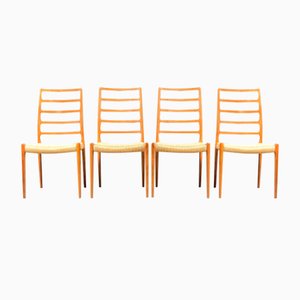 Vintage Teak Model 83 Dining Chairs by Niels Otto Møller for J.L. Møllers, 1970s, Set of 4