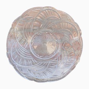 Circular Engraved Glass Plate, 1960s