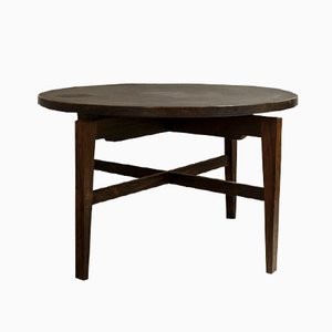 Round Rosewood and Linoleum Table by Jens Risom