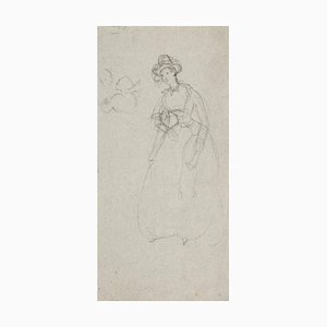 Lápiz Woman Figure on Paper de Edmund De Beaumont, 1853