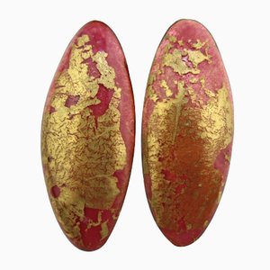 Pinzas para las orejas esmaltadas de Atelier Casanova, años 50. Juego de 2