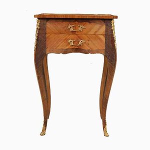 French Side Table Inlaid in Walnut, Rosewood, Palisander, and Fruitwood