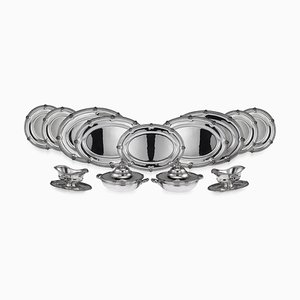 19th Century French Solid Silver Dinner Service by Maison Odiot, 1890, Set of 13