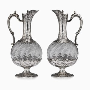 Französische Karmelitgläser aus Massivem Silber & Glas, 19. Jh. Von Maison Odiot, 1890, 2er Set