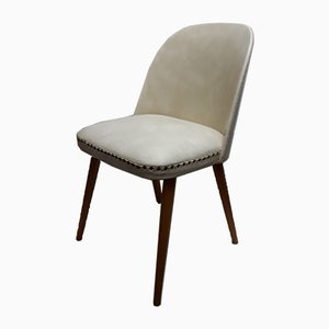 Gepolsterter Stuhl mit runder Rückenlehne, 1960er