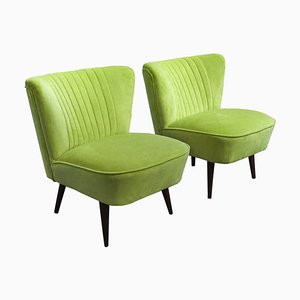 Club chair verdi, Ungheria, anni '50, set di 2