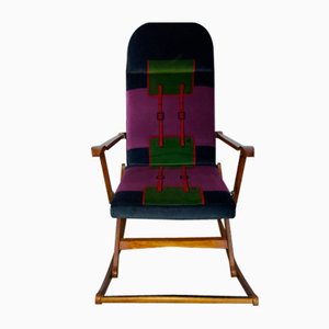 Mid-Century Rocking Chair with Roberta di Camerino Fabric